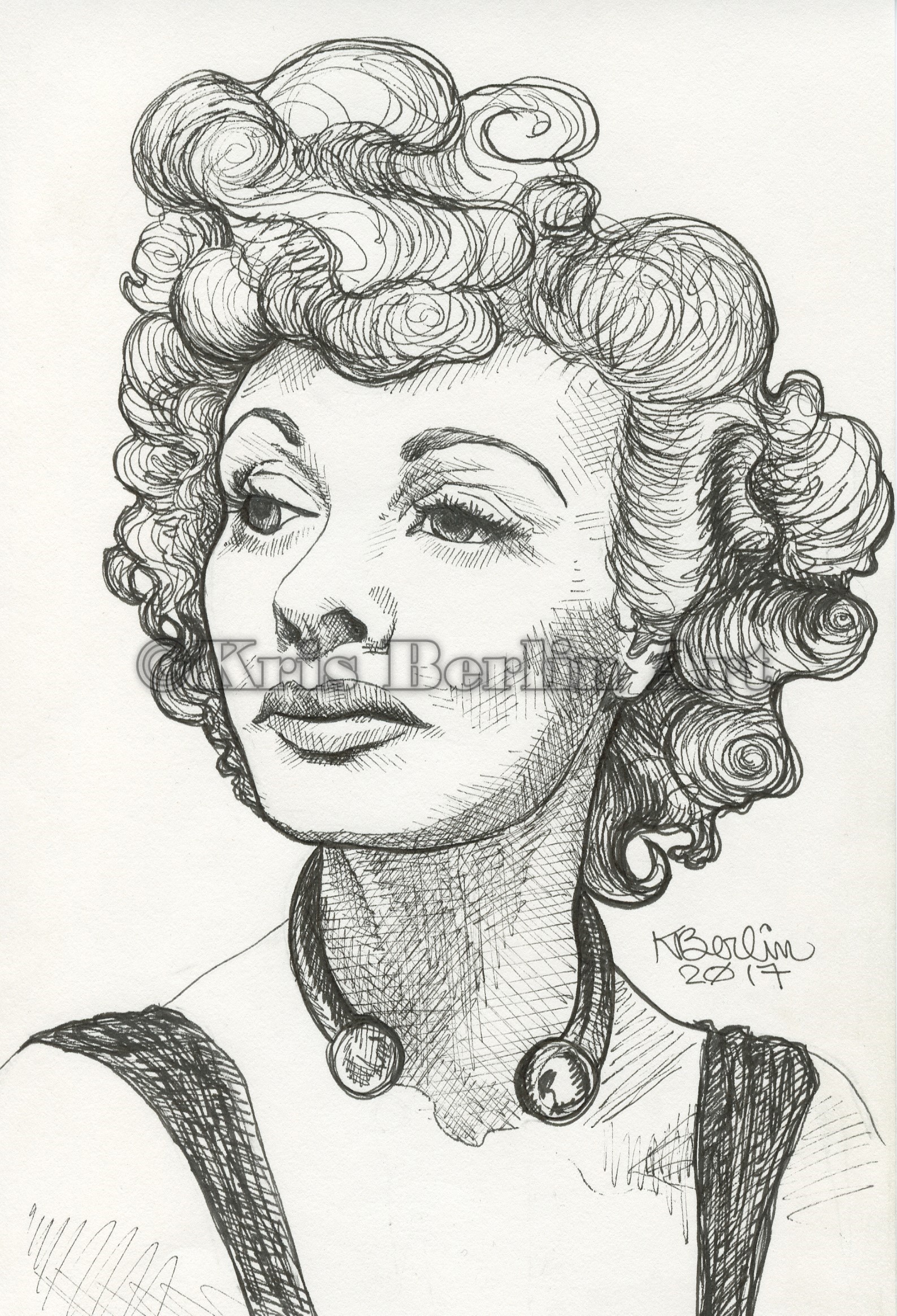 Lucille Ball Original Drawing – Kris Berlin Art